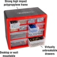 thumbnail image 4 of - 75-ST6067 Storage Drawers-12 Compartment Organizer Desktop or Wall Mount Container- 4 Large and 8 Small Bins for Hardware, Beads, Jewelry, and More by, 4 of 6