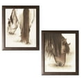 thumbnail image 2 of Gango Home Decor Vintage Farmhouse Decor | Brown & White Grazing Horse & Mare; Two 12x16in Art Prints in Brown Frames, 2 of 6