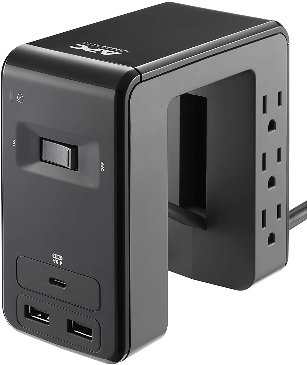 APC Desk Mount Power Station PE6U21, UShaped Surge Protector with USB