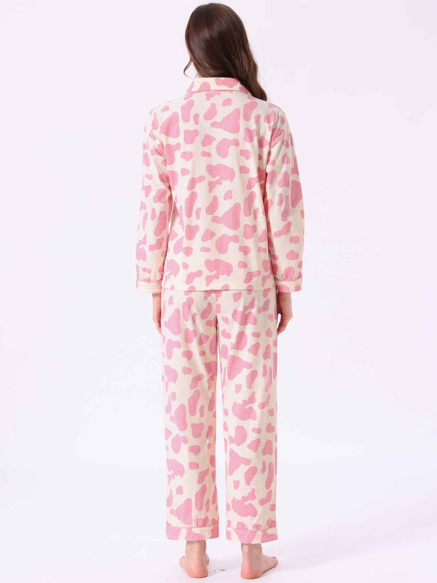 DARING DIVA Women's Nursing  Postpartum Button Down Long Sleeve Pajama Sets M Pink