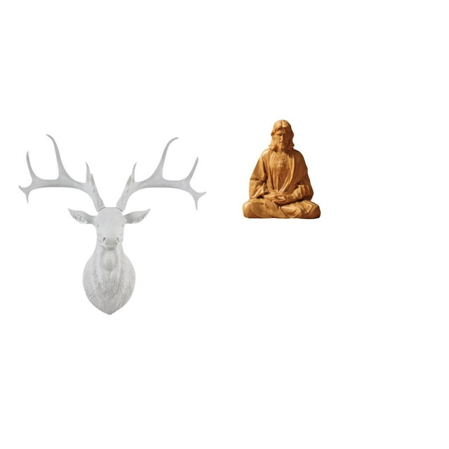 Escultura De Pared Con Cabeza De Ciervo Del Sagrado Corazón, Figura De Jesús Coleccionable De Resina, Obra De Arte Bohemia, Decoración Para Oficina, Hogar, Pasillo, Dormitorio.