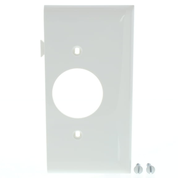 Pass & Seymour PJSE7W Single Outlet Opening End Section Sectional Nylon Wall Plate, White