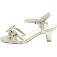 thumbnail image 2 of Soda Girls Girly-2 Metallic Glitter Open Toe Bow Slingback Small Block Heel Sandals, 2 of 7