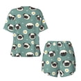 thumbnail image 2 of Sigee Cute Puppy for Sleepwear Casual Pjs with Pockets Women's Pajamas Sets Shorts 2 Piece Short Sleeve Lounge Sets Large, 2 of 9