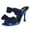 Blue, variant on Women Sexy Two Bows Open Toe Mules Stiletto High Heel Slip On Party Evening Prom Dress Slides Shoes Size 8 Red