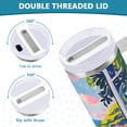 thumbnail image 3 of Yayeee 40oz Stainless Steel Tumbler with Straw and Handle Double-Wall Insulated Travel Water Bottle, Pink Floral Window, 3 of 8