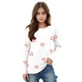 thumbnail image 6 of ATOGUTA Uniform Shirts for Girls Girls Casual Long Sleeve Shirts Valentine's Day Pullover Tops White, Size 3T-14, 6 of 6