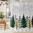 thumbnail image 4 of Christmas Shower Curtain Christmas Tree Shower Curtains for Bathroom Winter Holiday Xmas Decor, Waterproof Polyester Shower Curtain Set with Hooks, Extra Long 72" x 78" Snowflake Forest, 4 of 7