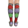 thumbnail image 5 of COUVER Women’s Stylish Argyle Knee High Socks, 2 Pairs, Gray Multicolor, 5 of 7