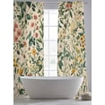 thumbnail image 6 of Green Botanical Semi Sheer Curtains 96 Inch Length 2 Panels Set, Vintage Plant Flowers Garden Leaf Motifs Sheer Kitchen Curtain Privacy Voile Window Curtain for Living Room Bedroom Rod Pocket Drapes, 6 of 7