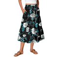 thumbnail image 2 of Unir Women Assorted Vintage Floral Print Multi-Tiered Flow Four Way Stretch Midi Skirt Drawstring Ruffle Waist Casual Side Pocket Long Bottom 1PC S-XXL Plus Size Friendly, 2 of 5