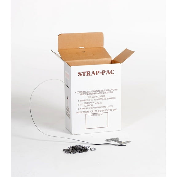 Poly Strapping Kit  Metal Buckles 1/2" x .017 x 3000' General Purpose