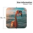 thumbnail image 2 of Vsdgher Swimming Goggled Flamingo Leather Coasters for Drinks, Durable Drink Coasters 4 Set for Tabletop Protection, Luxurious Home Décor and Housewarming Gift ( {designName})Square, 2 of 6