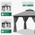 thumbnail image 6 of Clouddwell 10'x 10' Patio Gazebo Double Roof Protection All-Weather Outdoor Shelter Features Insect Screens & Privacy Curtains Ideal for Backyard, Lawn, (Gray), 6 of 8
