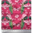 thumbnail image 1 of Soimoi Moss Georgette Fabric Floral & Peacock Bird Print Fabric by The Yard 42 Inch Wide, 1 of 1