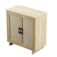 thumbnail image 4 of Twin Star Home Coastal 2-Door Accent Cabinet with Linen-Style Accents in Bishop Oak, 4 of 11