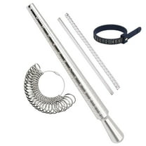 NIUPIKA Ring Sizer Set Size Measuring Tool Round Mandrel Stick Metal Finger Rings Gauge Jewelry Sizing Tools US 1-13 with Half Size Ring Size Adjusters