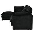 thumbnail image 3 of Black Towel Fabric | 4 - Seater Sectional with Removable Ottoman | Simple Matching and Comfortable Relaxation, 3 of 6
