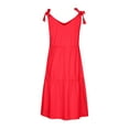 thumbnail image 5 of Patlollav Womens Sun Dress Solid Color Dress Summer Strap Dress A Line Midi Dress, 5 of 6