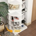 thumbnail image 6 of Aukfa 7-Tier Rotating Shoe Rack Tower, 360° Spinning Shoe Display Closet Organizer, White, 6 of 9