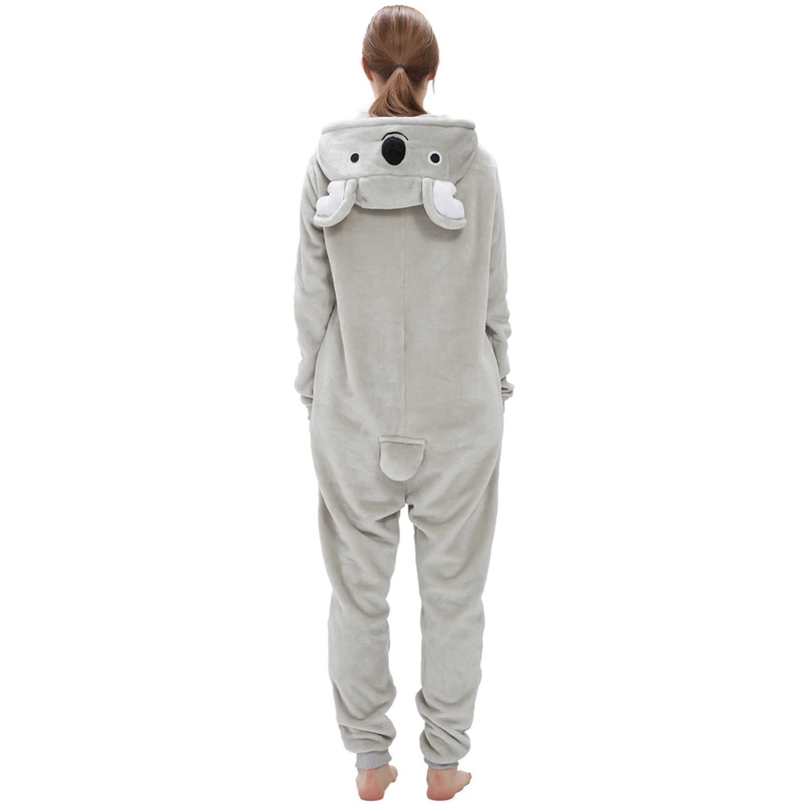 SWEETXIN Adult Halloween One-Piece Pajamas Koala Cosplay Costume Suit for Women and Men SizeXL