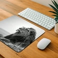 thumbnail image 4 of Cool Lion Wearing Glasses Black White Mouse Pad Low Profile Gaming Mat, 4 of 7