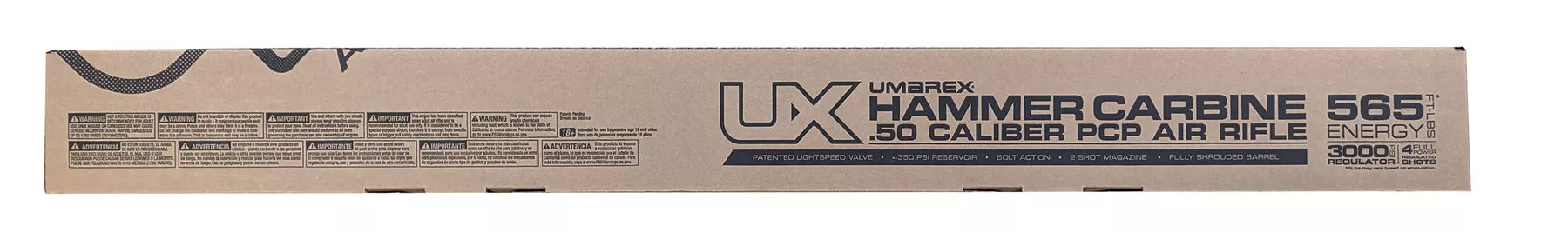 UMAREX Hammer Carbine .50 Caliber Air Rifle – Bolt Action, PCP System, 2-Shot Magazine