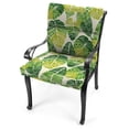 thumbnail image 3 of Jordan Manufacturing 44" x 22" Hixon Palm Green Leaves Rectangular Outdoor Chair Cushion with Ties and Hanger Loop, 3 of 11