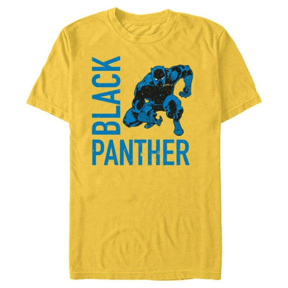 Marvel Black Panther Classic Comic Splatter Distressed - Short Sleeve Blended T-Shirt for Adults - Customized-Yellow