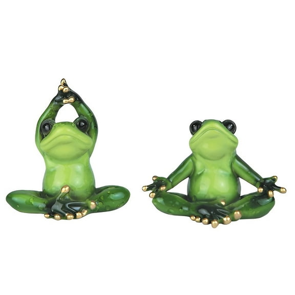 FC Design 2-PC Yoga Frog Doing Lotus Pose 4"H Funny Animal Figurine Statue Sculpture Ornament Decoration Home/Room Decor and Unique Gift Ideas for Housewarming, Holidays and Birthdays
