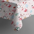 thumbnail image 5 of Pink Christmas Santa and Penguin Pattern Square Tablecloth,Waterproof Square Table Cover,Wipeable Spillproof Washable Table Cover for Home Kitchen Party Decor 60"x60"(152x152cm), 5 of 6