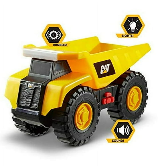 Cat Construction Tough Machines Toy Dump Truck with Lights & Sounds, Yellow