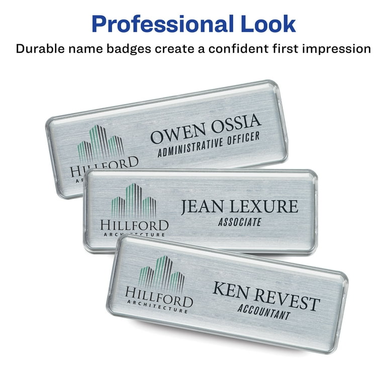 The Mighty Badge Professional Reusable Name Badge System Replacement Pack - Silver The Mighty Badge Professional Reusable Name Badge System Replacement Pack - Silver
