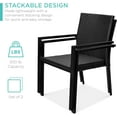 thumbnail image 5 of PetFurnishn Set of 2 Stackable Outdoor Wicker Dining Chairs All-Weather Firepit Armchair w/Armrests, Steel Frame for Patio, Deck, Garden, Yard - Black, 5 of 8