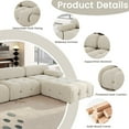 thumbnail image 6 of Magic Home 69.3" Modular Sectional Sofa, Modern Flannel Fabric Deep Seat U-Shaped Cloud Couches Beige Couch for Living Room, Apartment, Office, 2-Seat, Beige, 6 of 10