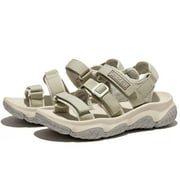 CAMEL Womens Hiking Sandals, Adjustable Straps, Platform, Medium Wide, Open Toe, Beige, US 5