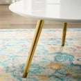 thumbnail image 3 of Modway Lippa 28" Round Wood Top Coffee Table with Tripod Base in Gold/White, 3 of 3