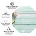 thumbnail image 3 of Sigee Flowers And Turquoise Wooden for Water-Resistant, Heat-Resistant, Non-Slip Leather Coasters Set, Ideal for Coffee Table, Office, Bar, Home Decor-Octagon, 3 of 6
