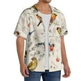 thumbnail image 4 of Disketp Men's Hawaiian Little Birds Print Shirts Button Down Holiday Beach Shirts-Medium, 4 of 7