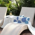 thumbnail image 3 of Blue Flower Pillow Covers 12x20 Inch Set of 2 Dark and Light Blue Colored Pillow Outdoor Waterproof Decor for Patio Funiture Garden Summer Floral Square Polyester pillowcovers 002E12, 3 of 6