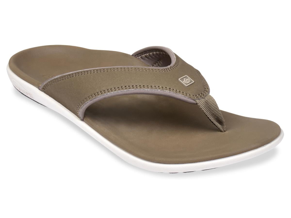 Men's Spenco Total Support Orthotic Flip Flops Sandals Canvas Grey Sz 11 
