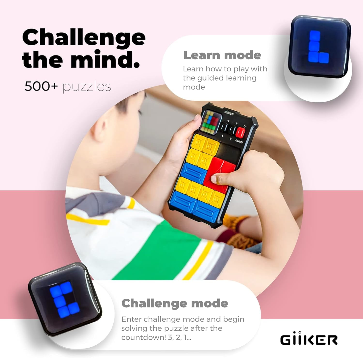 GiiKER Super Slide,Original 500+ Challenges Brain Teaser Puzzle for 5+,Travel and Birthday Gift for Boys and Girls