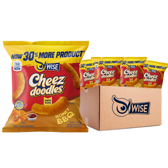 Wise Puffed Honey BBQ & Cheese Cheez Doodles .75 Oz - 42 bags