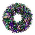 Way To Celebrate! 17" Purple, Green, Gold Mardi Gras Wave Tinsel Wreath ...