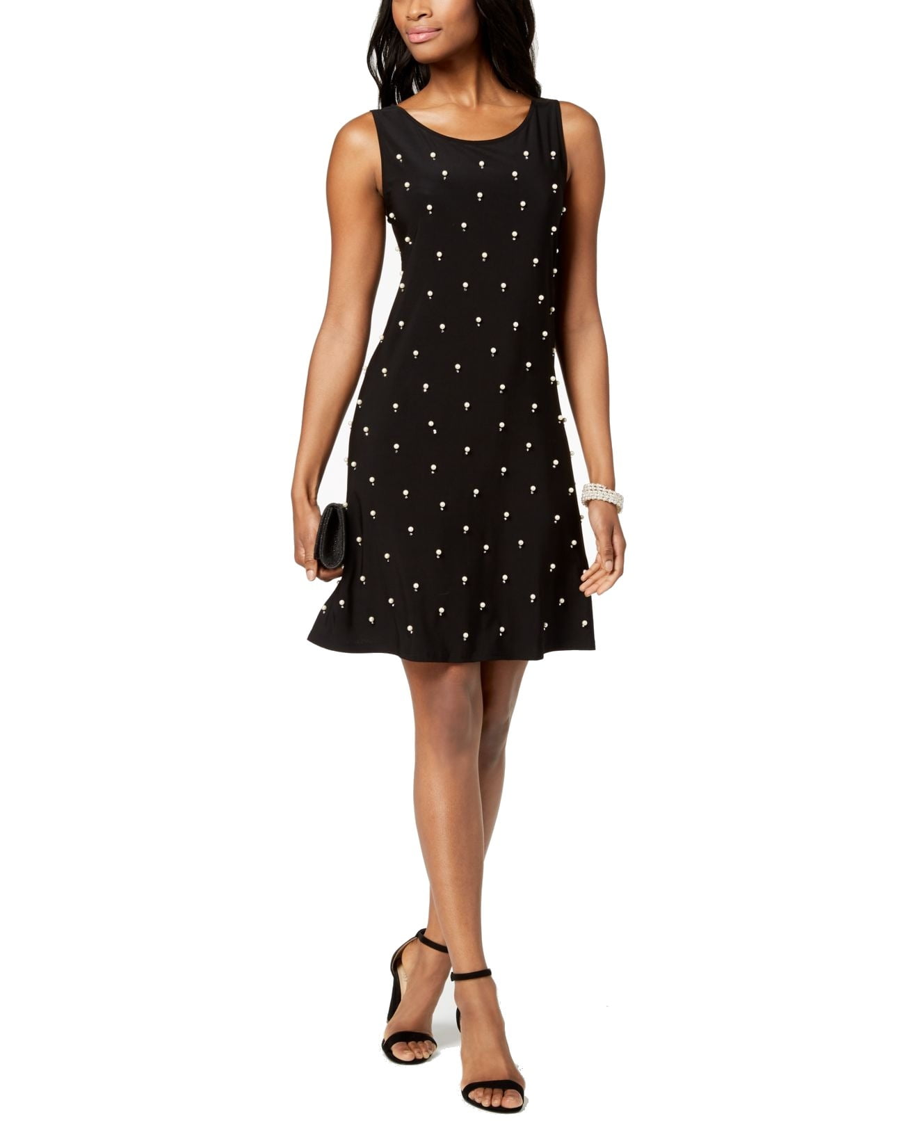 MSK MSK Navy Womens Medium Embellished Front ALine Dress Walmart