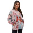 thumbnail image 6 of Xoenoiee Cardinal Cherry Blossom Print Sweatshirt for Women Long Sleeve Crewneck Sweatshirt Women Causal Loose Fit Pullover Tunic Top Fall Clothes Shirts, Size S, 6 of 7