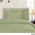 thumbnail image 2 of Elegant Comfort Wrinkle Resistant Dobby Stripe 3-Piece Duvet Cover Set Full/Queen, Sage, 2 of 3