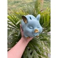 thumbnail image 6 of Y.Byani Piggy Bank Coin Bank Pig Statue Gifts Polyresin Home Decor Arts 8.3 inch (Blue), 6 of 7