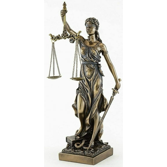 JFSM INC. Blind Lady Justice Statue Sculpture - Greek Roman Goddess of Justice