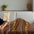 thumbnail image 3 of African Soft Flannel Fleece Throw Blanket, Motifs from the Dark Continent Diamond Shape Zig Zag and Triangles Culture, Cozy Plush for Indoor and Outdoor Use, 60" x 80", Multicolor, by Ambesonne, 3 of 5